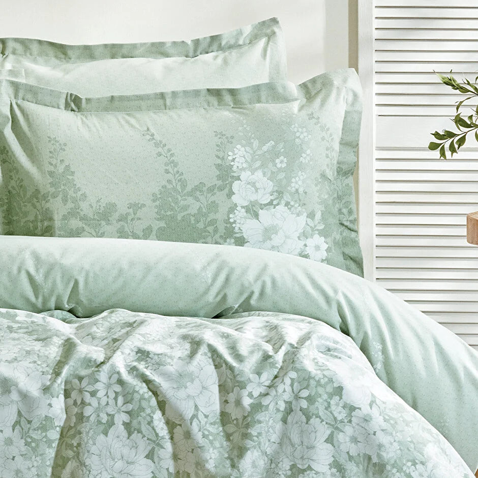 Двоен спален комплект Andressa Sateen - Sage с два плика