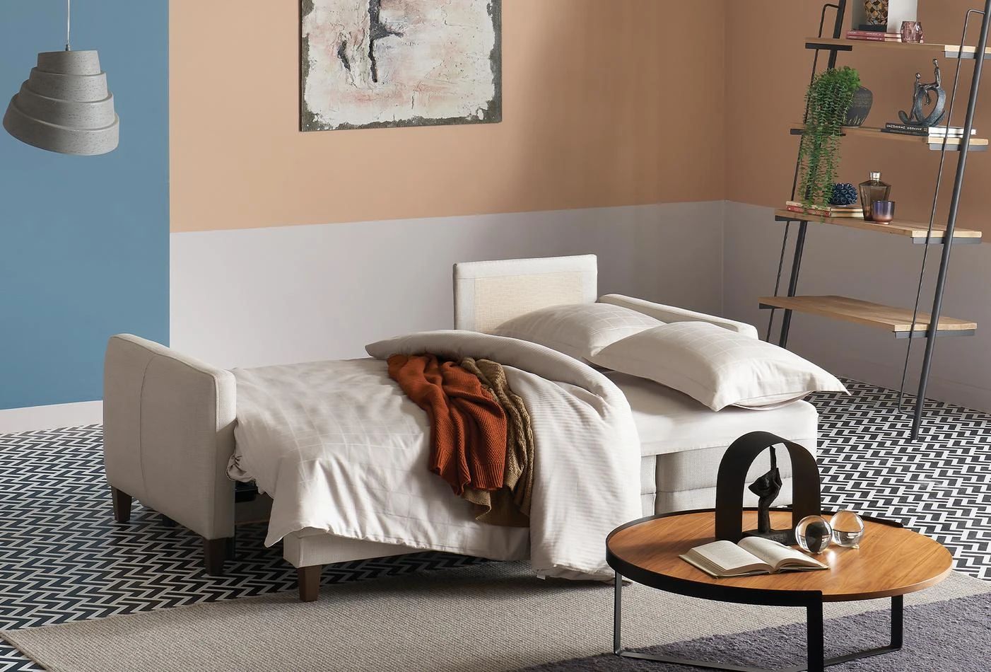 Ъглов разтегателен диван 216 см Smart