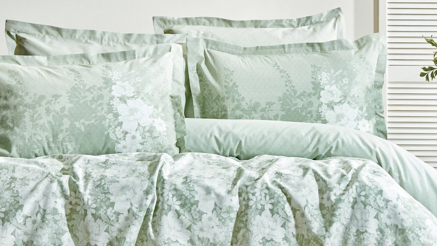 Двоен спален комплект Andressa Sateen - Sage с два плика