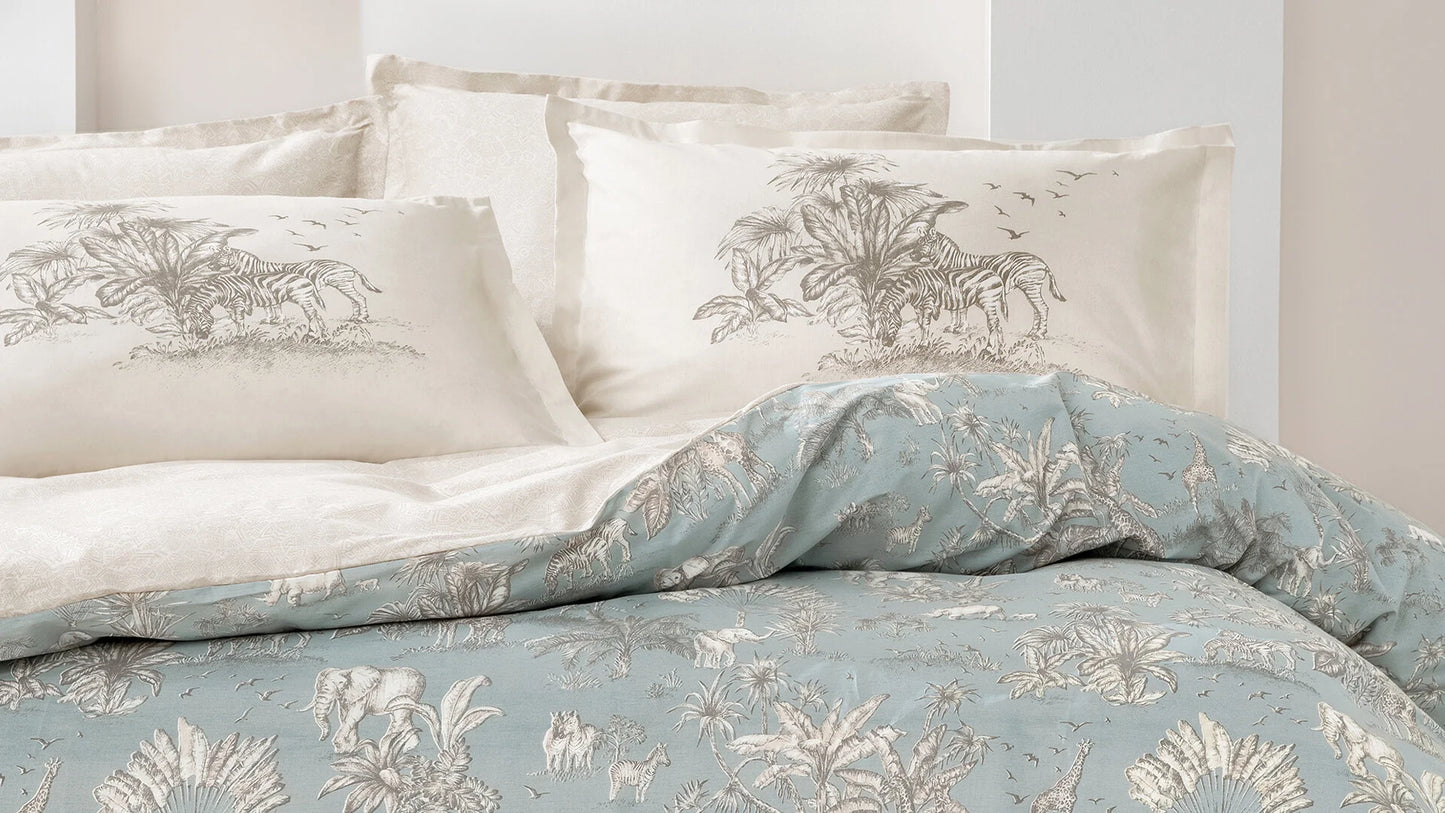 Двоен спален комплект Aster Sateen - Sage с два плика