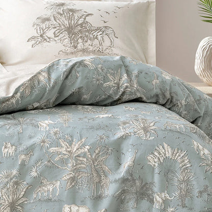 Двоен спален комплект Aster Sateen - Sage с два плика