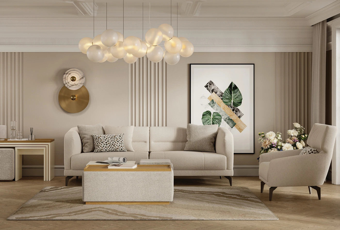 Триместен разтегателен диван Marsana