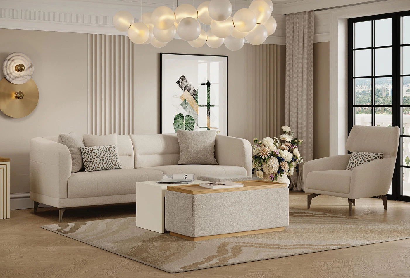 Триместен разтегателен диван Marsana