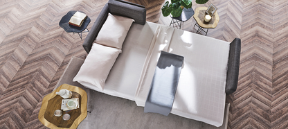 Ъглов разтегателен диван 246 см Smart